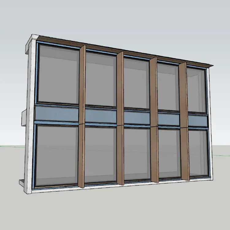 Commercial Custom Building Exterior Structure Facades Solution Aluminum Glass Unitized Curtain Wall