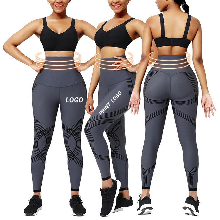 
Custom Logo 3D Printing Compression Elastic Butt Lift Yoga Pants High Waist Tummy Control Corset Leggings 