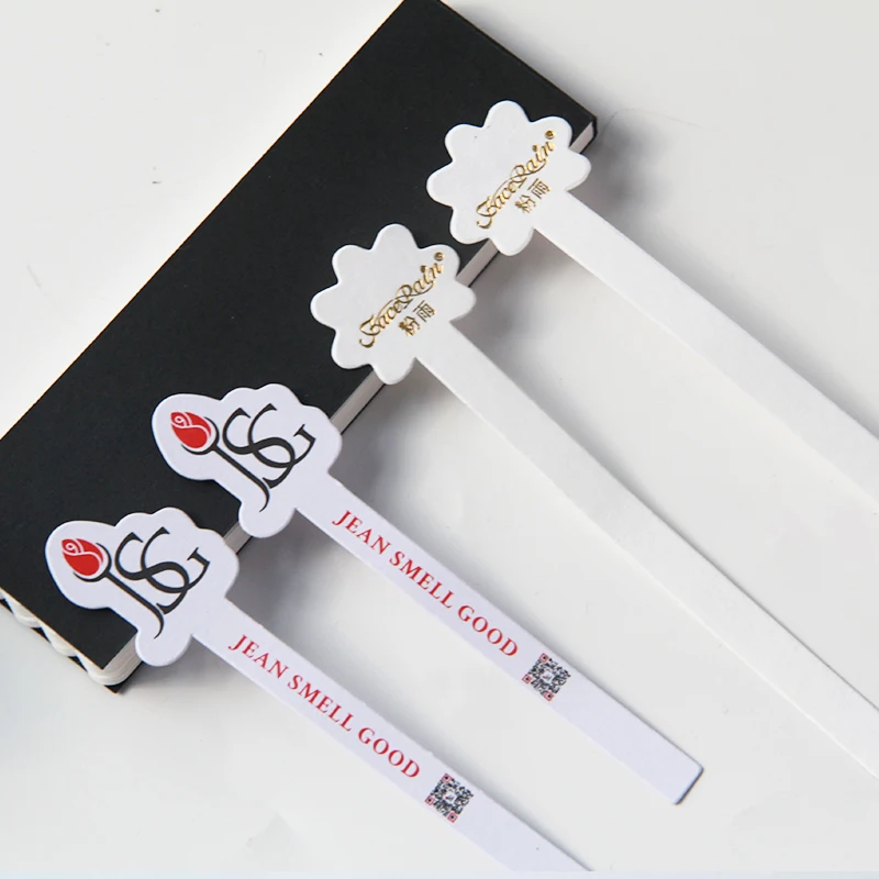 Fragrance Printed Perforated Tear Off Embossed Golden Stamping Tester Strips, Perfume Tester, Fragrance Strips, Blotters