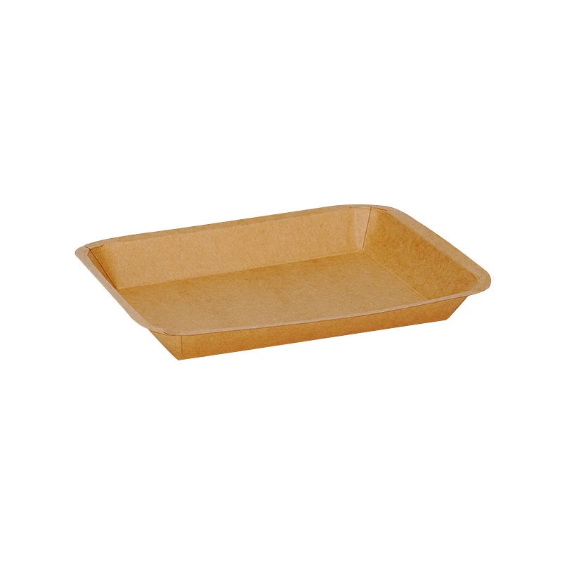 Disposable Biodegradable Paper Food Tray for Sushi Cake Meat Hot Dog at Street Snack Shop BBQ Packing
