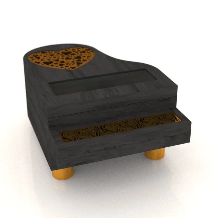 Wholesale high-quality new style metal wooden piano censer Charcoal burning  incense burner