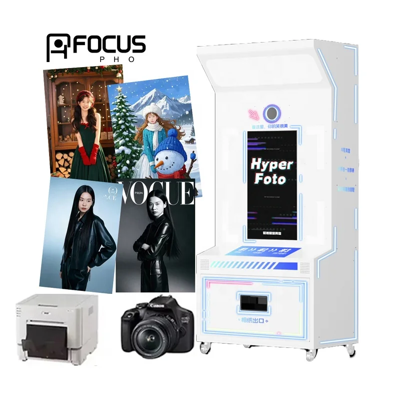 JLJ Concise Style Led Photo Booth 27 Inch Touch Screen Selfie Photo Booth Instant Beauty Magic Mirror Photo Booth With Camera