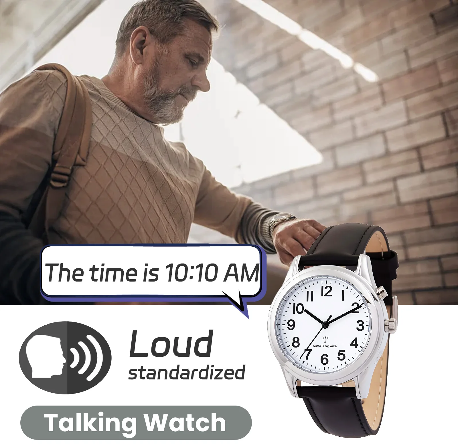 Hot selling Radio controlled Talking Watch with 2 button for Visually impaired, Elderly or Blind