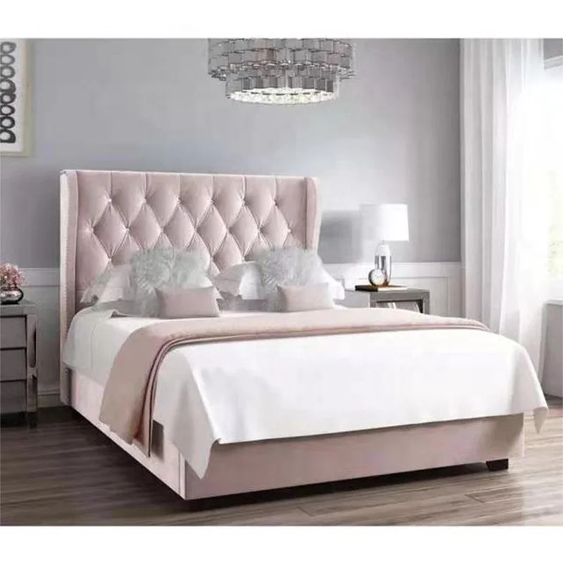 Modern Queen Lit Storage Hotel Bedroom Sets Single King Size Double Wood Beds Frame