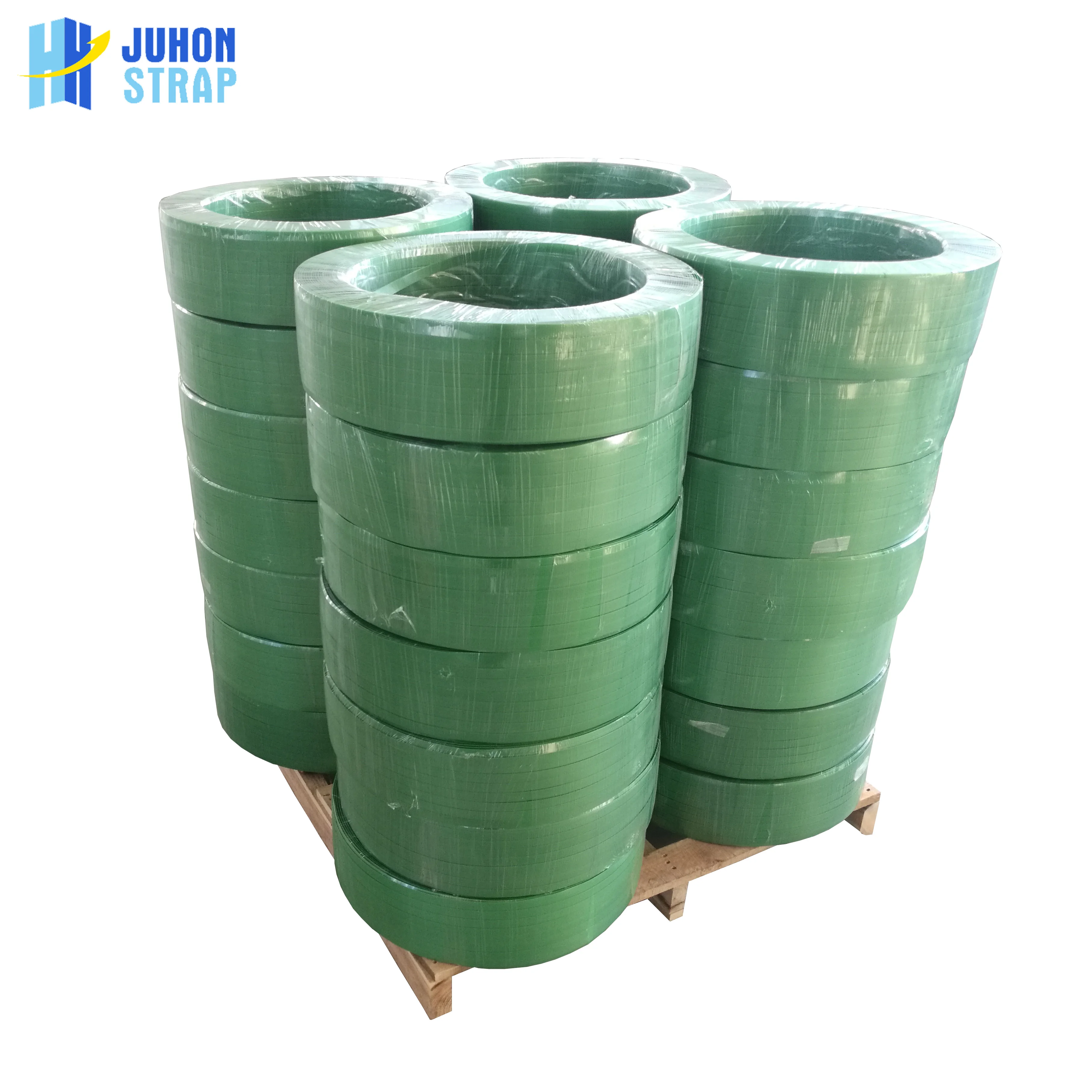 High Tension green PET strap for packing wooden and glass