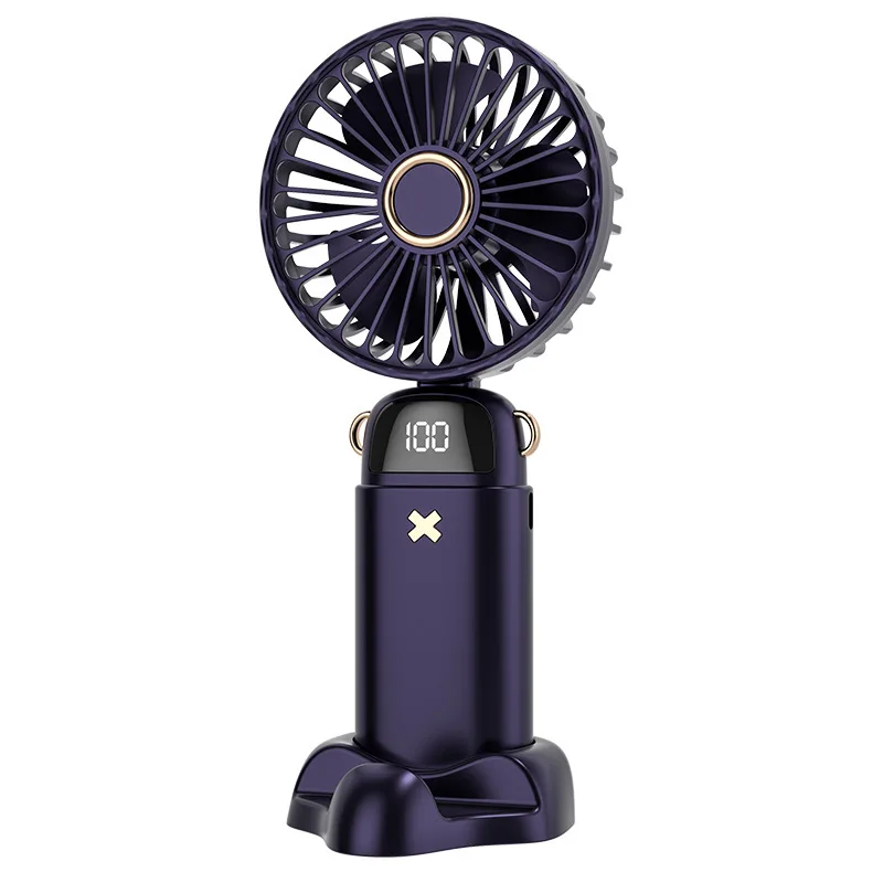 Cross-border hot-selling USB handheld fan portable desktop small fan mini digital display with folding aromatherapy small fan