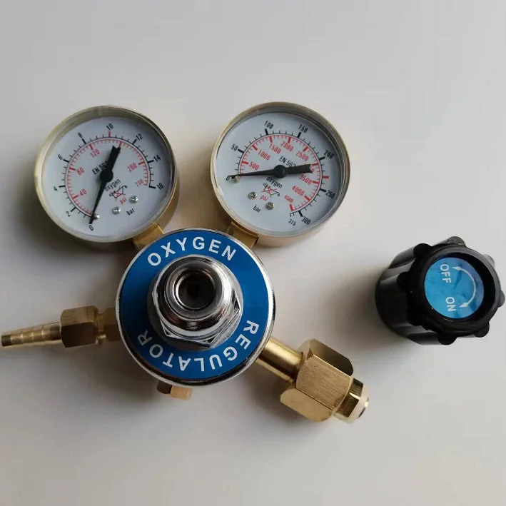 Brass Safety Valve Cylinders Pressure Relief Valve O2 Safety Valve with gauge