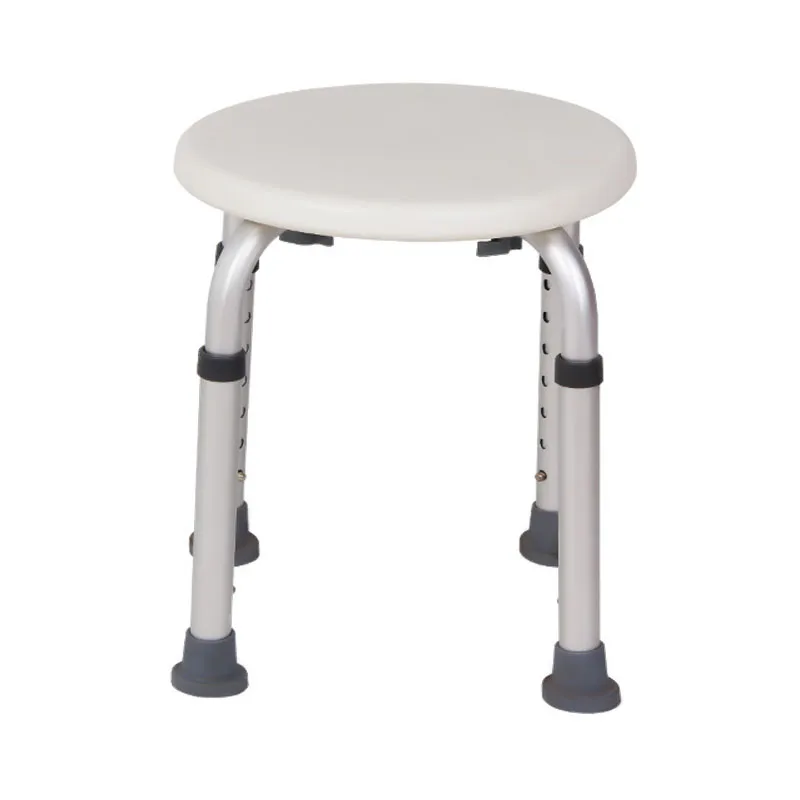 Hot Sales Bathroom Equipment Adjustable Aluminum Round Bath Chairs Shower Stool For Elderly