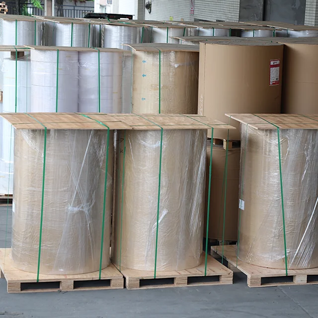 Custom 48gsm/55gsm/70gsm Printing Jumbo Roll Label Raw Thermal Transfer Adhesive Paper