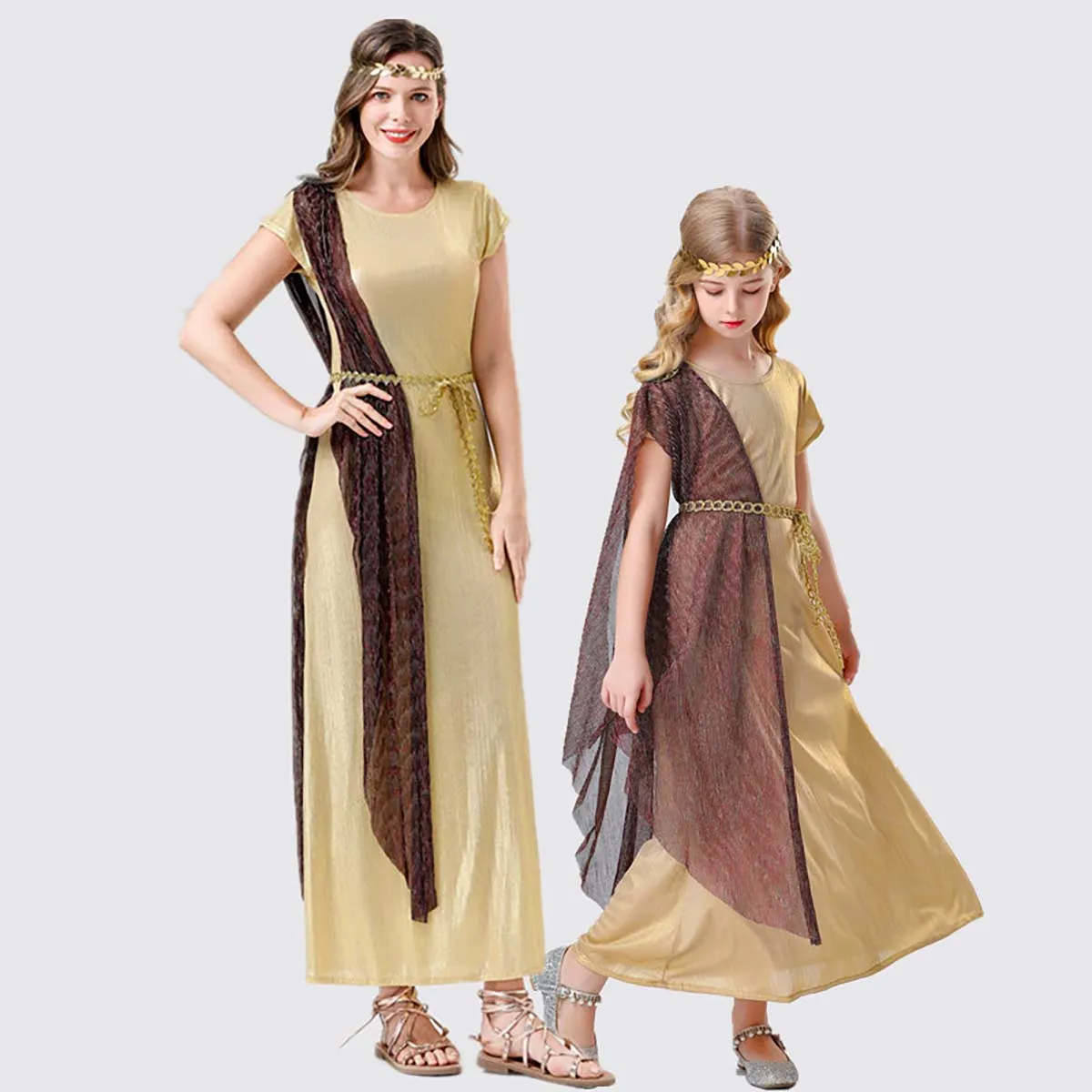 Halloween Purim Adult Kids Ancient Greek Goddess Athena Costume TRAD-011