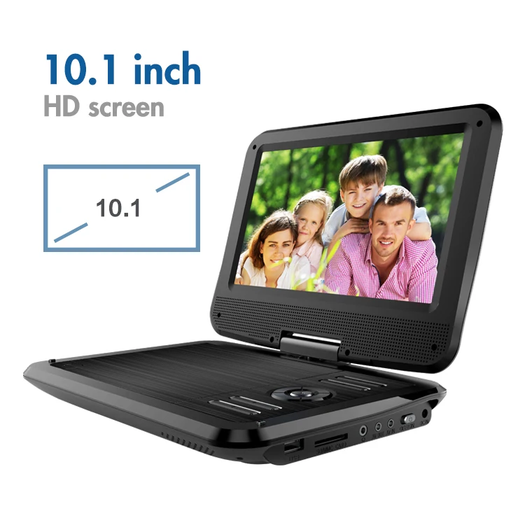 
10.1 Inch Portable DVD Player Built-in Dual Protection Lion Battery Supporting 2hours Video Playback Swivel DVD Player Portable 