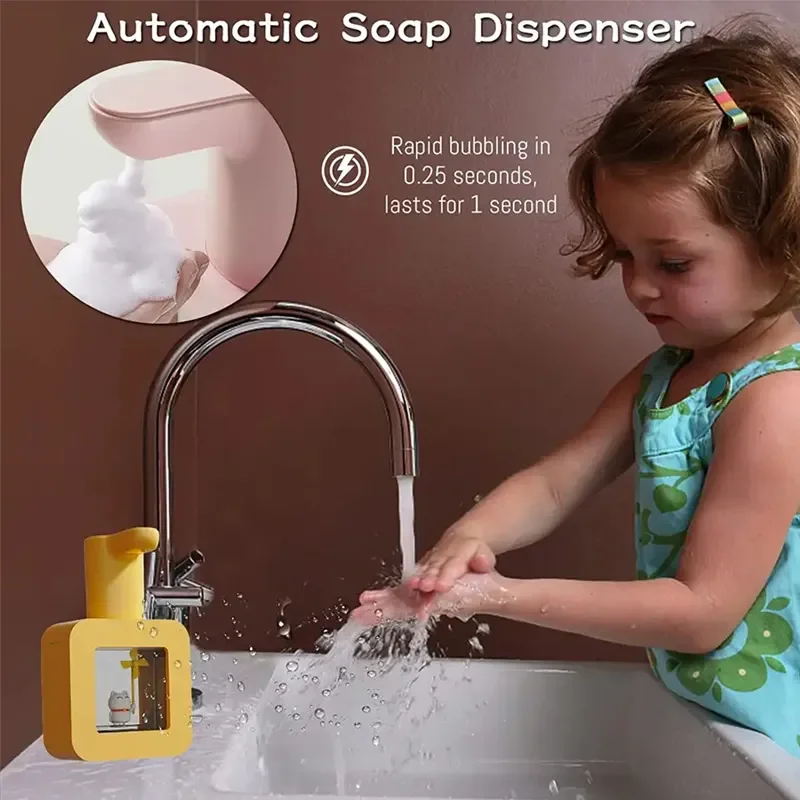 cartoon kids bottle soap dispenser 400 ml auto dish liquid soap dispenser sensor foaming