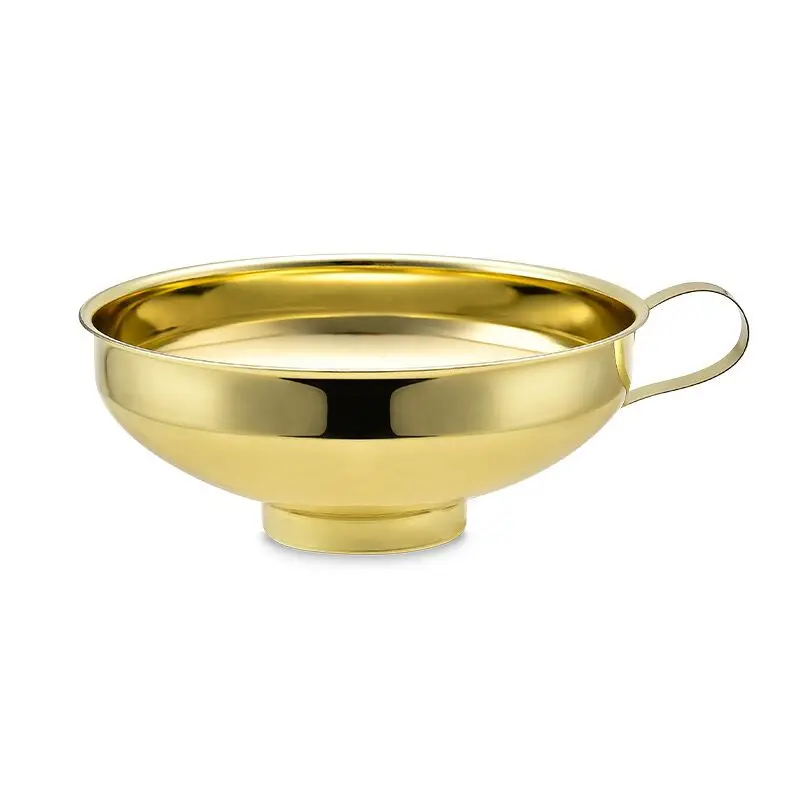 Specialty Tools Kitchen Gadgets Gold Stainless Steel Wide Regular Mouth Canning Funnel For Mason Jar
