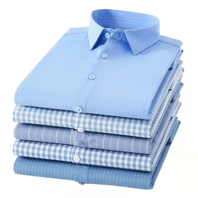 OEM ODM Wholesale High Quality  Clothes Men Shirts Business Plaid Shirt Lapel Shirts For Men