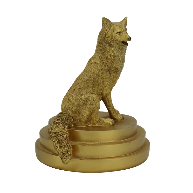 Wholesale Resin Craft Vivid Figurine Animal Statue Fox Miniature Home Decor