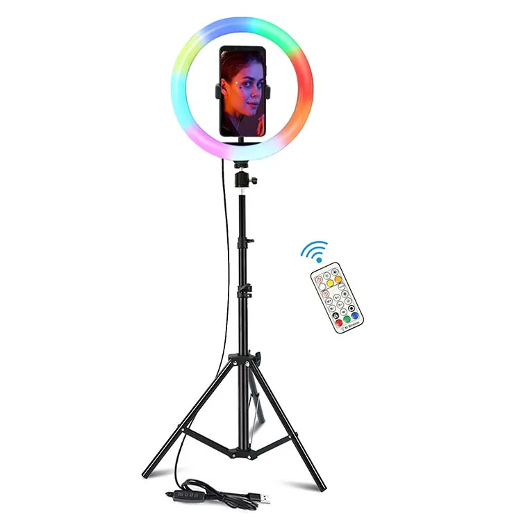 Штатив светло сиреневого цвета de luz Солнечный свет para fotos селфи фото и видеосъемки easyrig Vlogging 10 дюймов RGB световое кольцо с складная 140 см