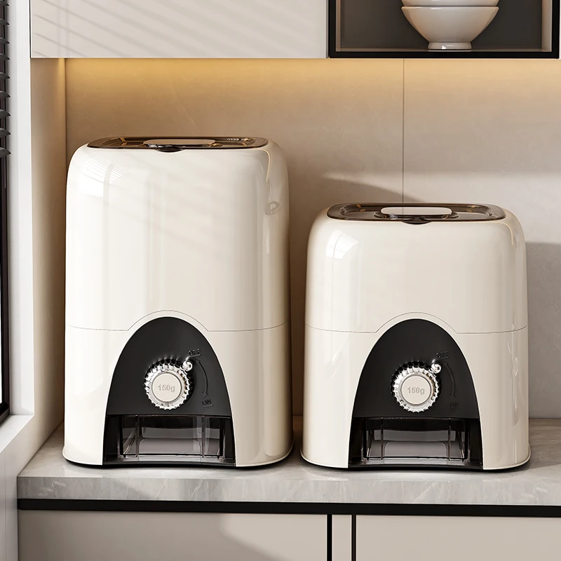 Foldable Plastic Moisture-Proof Kitchen Storage Box Bulk Dry Food Containers with Measuring Cup for Rice Cereal Grain Tea