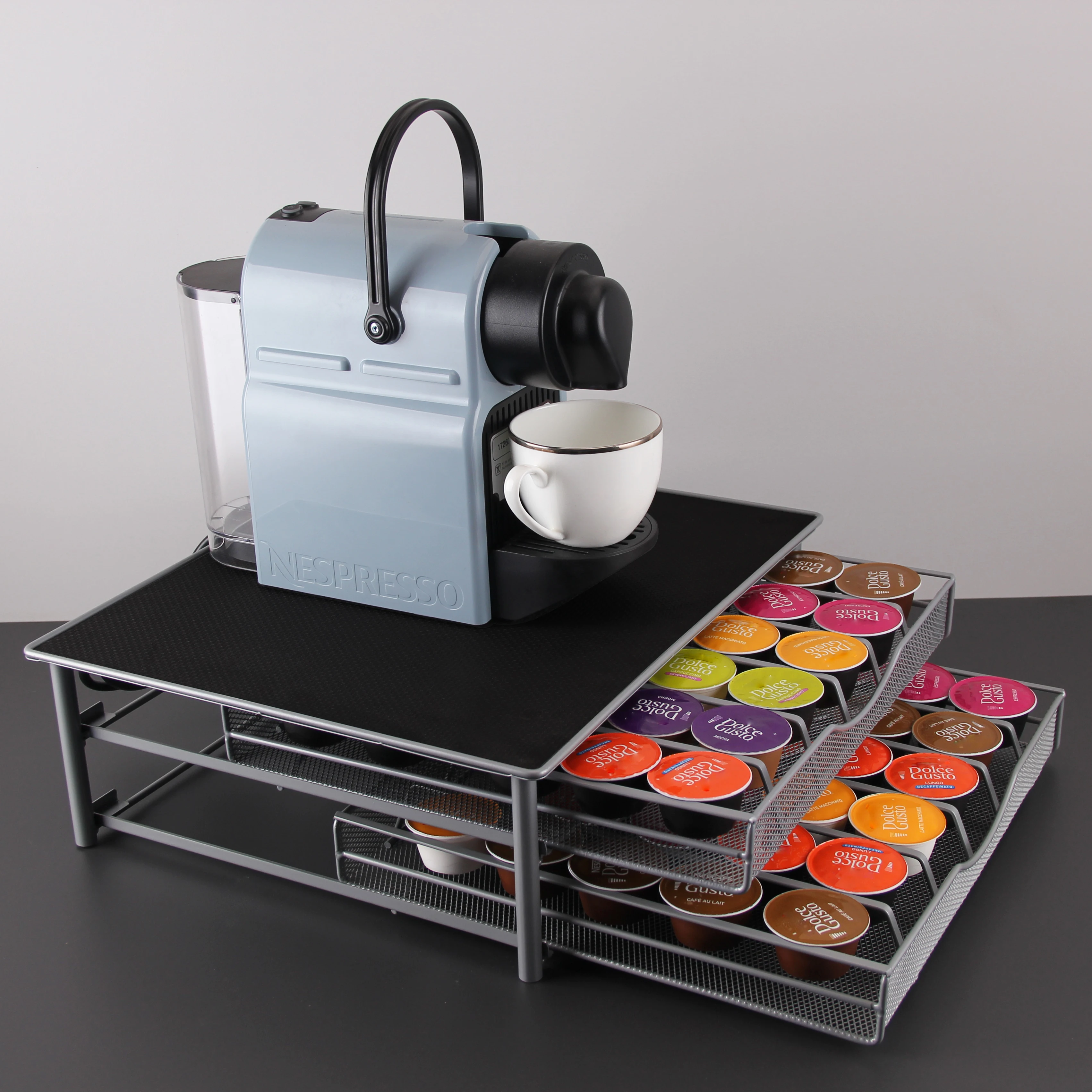 Metal high capacity coffee capsules holder for household  storage holder pod stand drawer rack