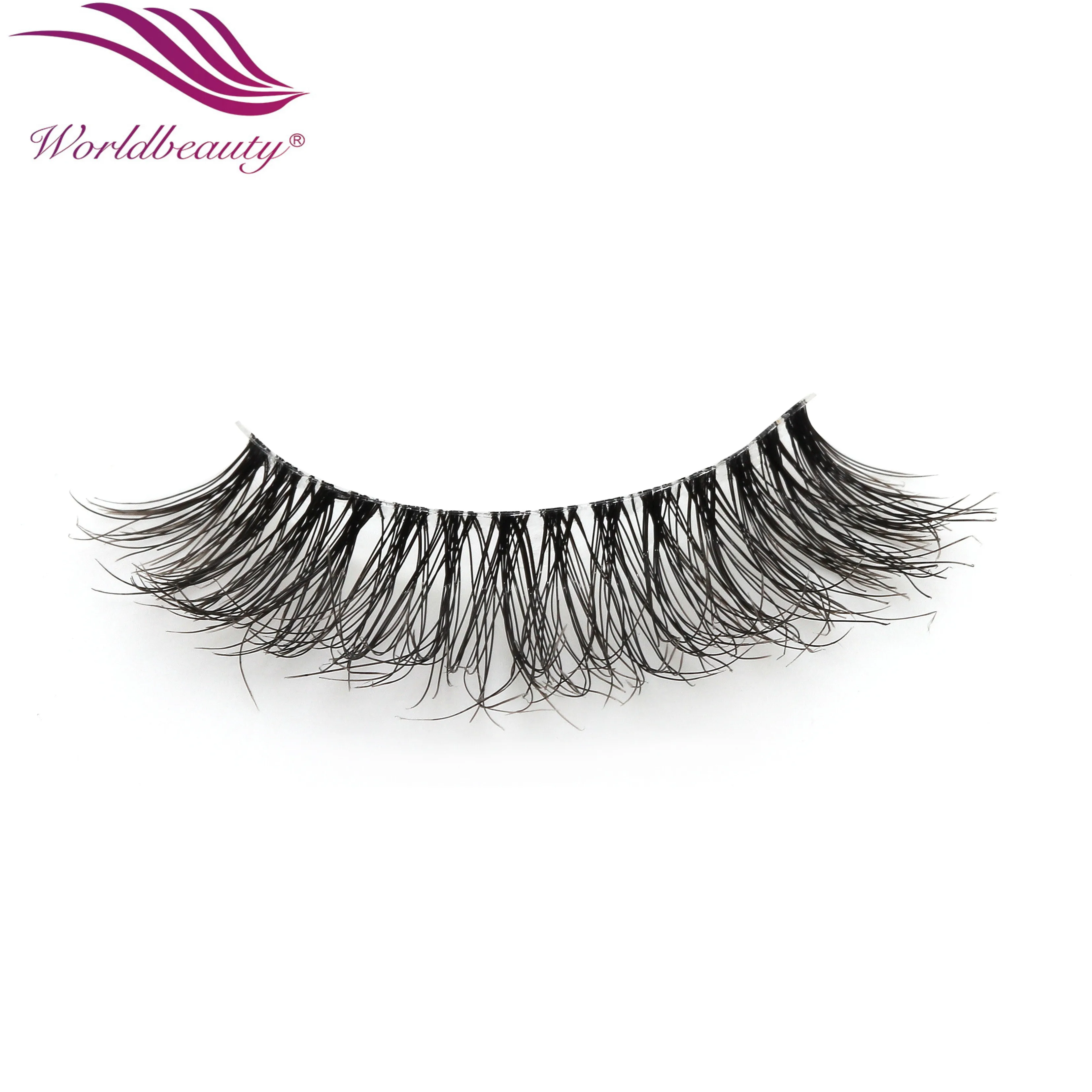 2023 Worldbeauty Top Quality Soft thin clear band private label faux mink lashes  Light Hollow easy Wear  eyelash