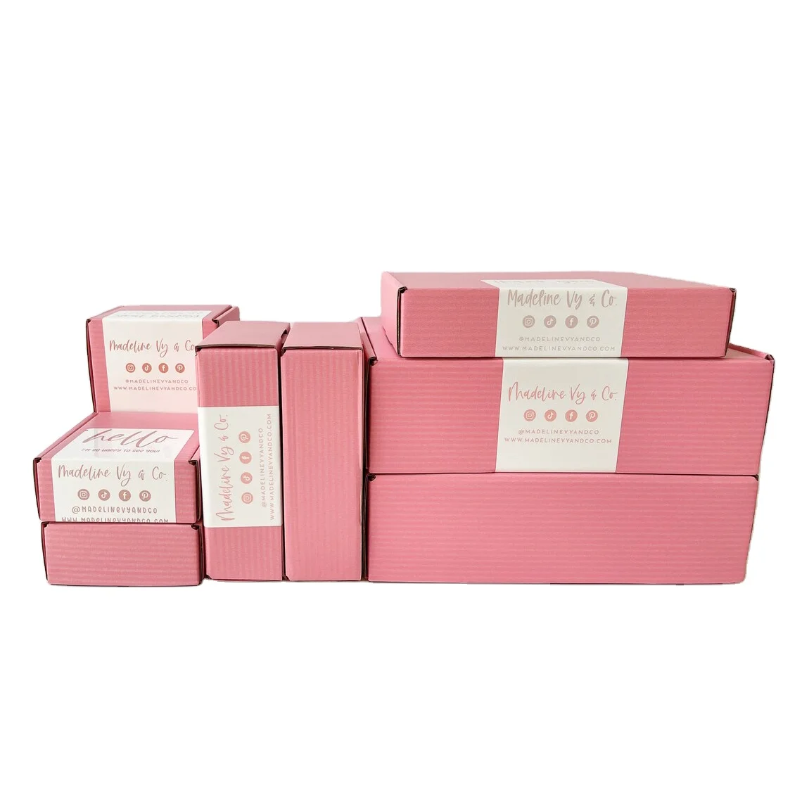 Free Sample Shipping Products A5 Box Uv Printing Pr Gift Pink Color Mailer Cardboard Packaging Boxes for Small Business Supplier