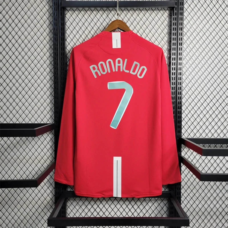 Классическая Клубная футболка для футбольной команды RONALDO в стиле ретро 07 08 2007 2008 CR7 черный Национальный Дизайн комплект из Джерси футбола