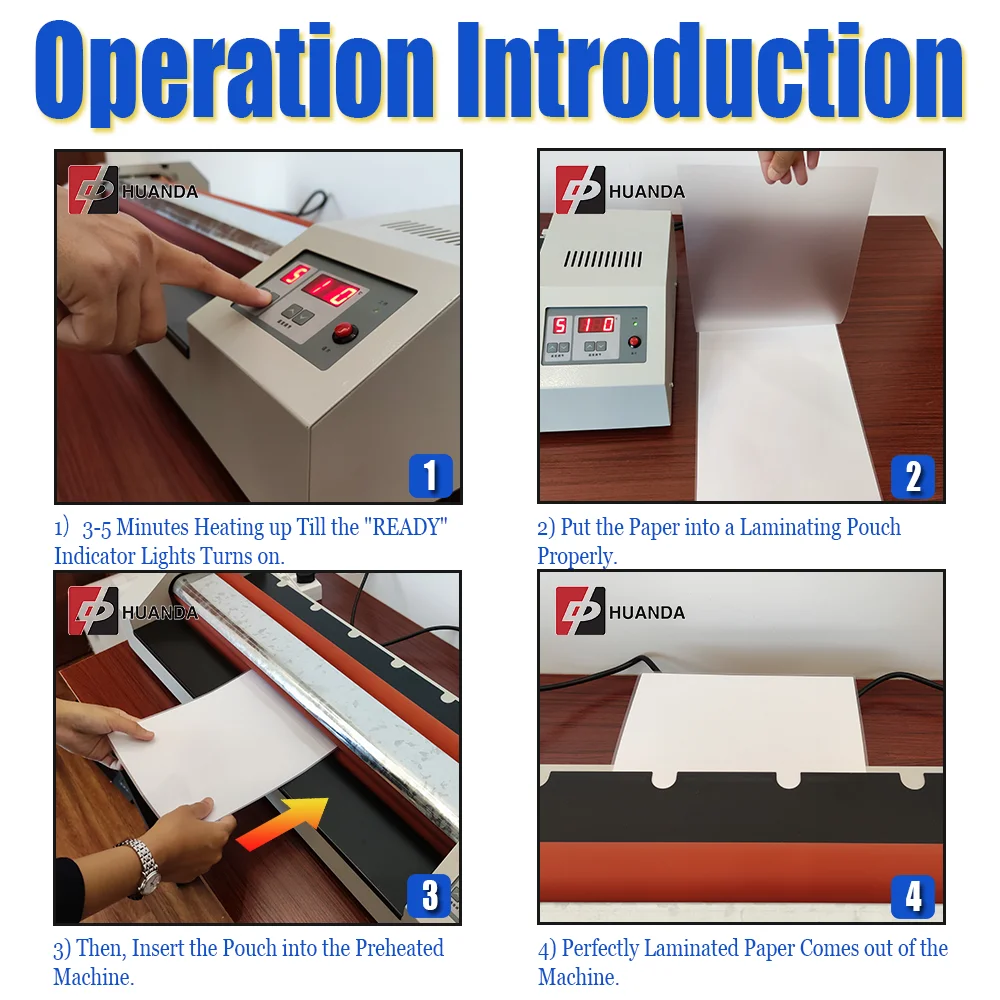 Huanda HD-550 Lamination Machine A2 A4 Laminating Machines 550 mm A3 Cold Hot Laminator