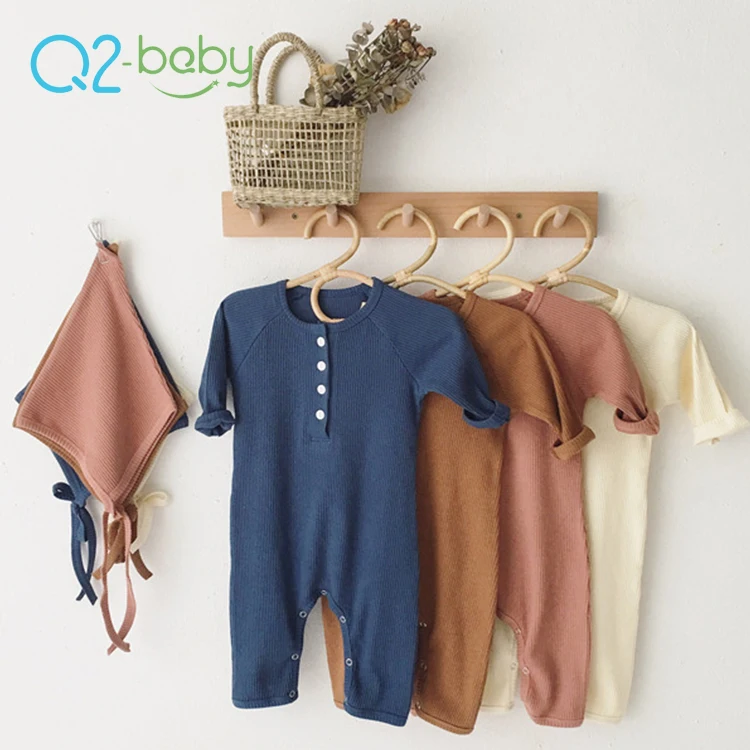  Q2-baby оптовая продажа из мягкой ткани с длинным рукавом и рисунком спортивный костюм для малышей младенцев детские комбинезоны