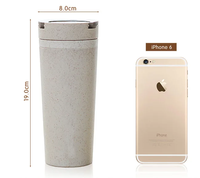 New Wholesale Heat Resistant 300/500ml Biodegradable Bpa Free Plastic Mug Wheat Straw Fiber Portable Water Bottle Cups