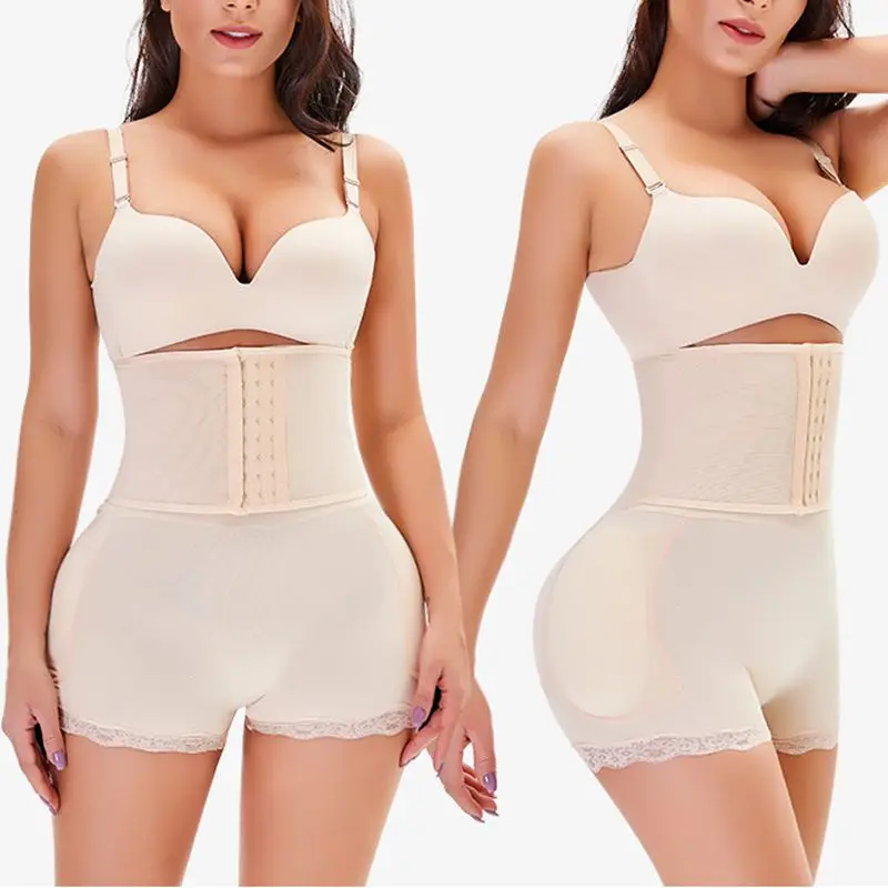 Custom Logo Ladies Waist Trainer Shapewear Thong Tummy Control With Hook High Waist Women Girdle Shorts Seamless Boby Shaper