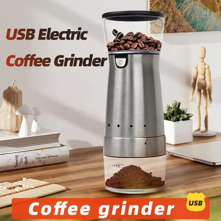 Ceramic core Coffee Grinder Machine Electric USB Charging Coffee Bean Grinder For Kitchen with 5 Grind