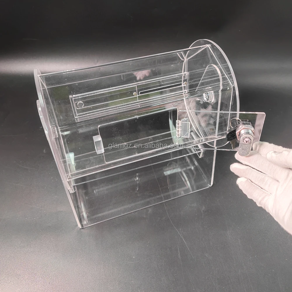 Custom Transparent Drum Spinner Cage Lottery Games Bingo Balls Raffle Ticket Acrylic Box