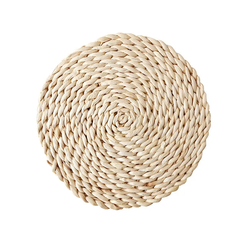 Japanese-style home natural corn husk handmade straw woven rattan placemats wholesale table mat
