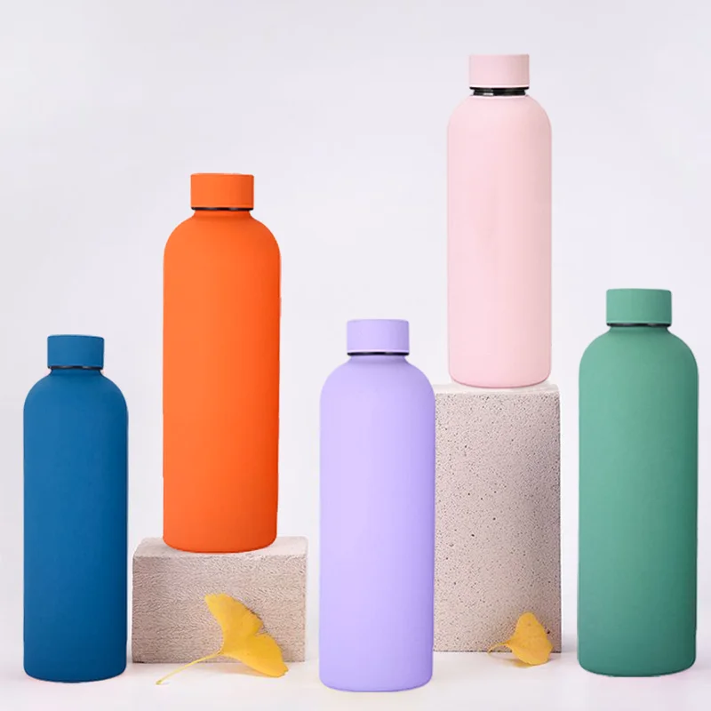 2024 New Design Rubber Paint Small Mouth Bottle Sports Water Bottle For Business Exhibitions And Events Sports Water Bottle