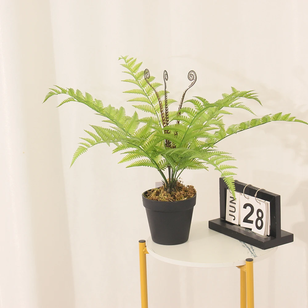 JWT3743 Artificial ferns factory supplies environmentally friendly green plants potted for interior decoration