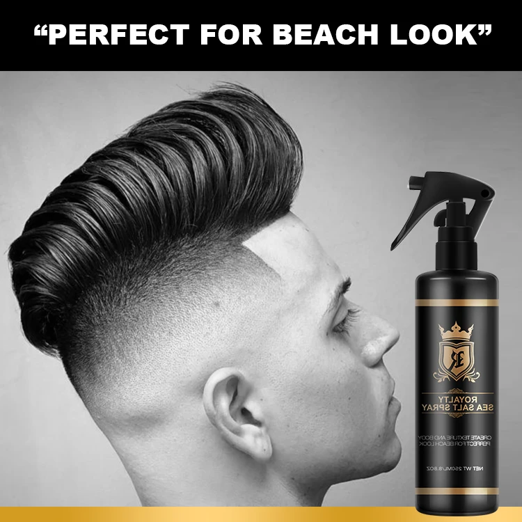 ROYALTY Custom Logo Natural & Organic Alcohol-Free Beach Wave Hairstyle Hair Sea Salt Spray Private Label For Men