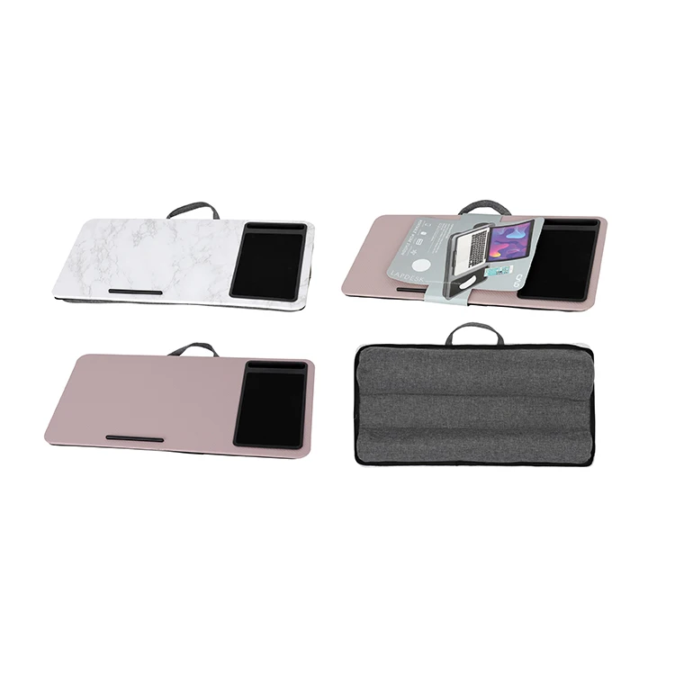 Portable Laptop Computer Desk multi-color MDF Knee Desktop with Cushion Soft Laptop Table Pillow