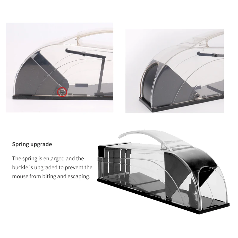 Rat Catcher With Grip Black For Small Mouse Reusable Mouse Killer Box No Attractant Mice Trap