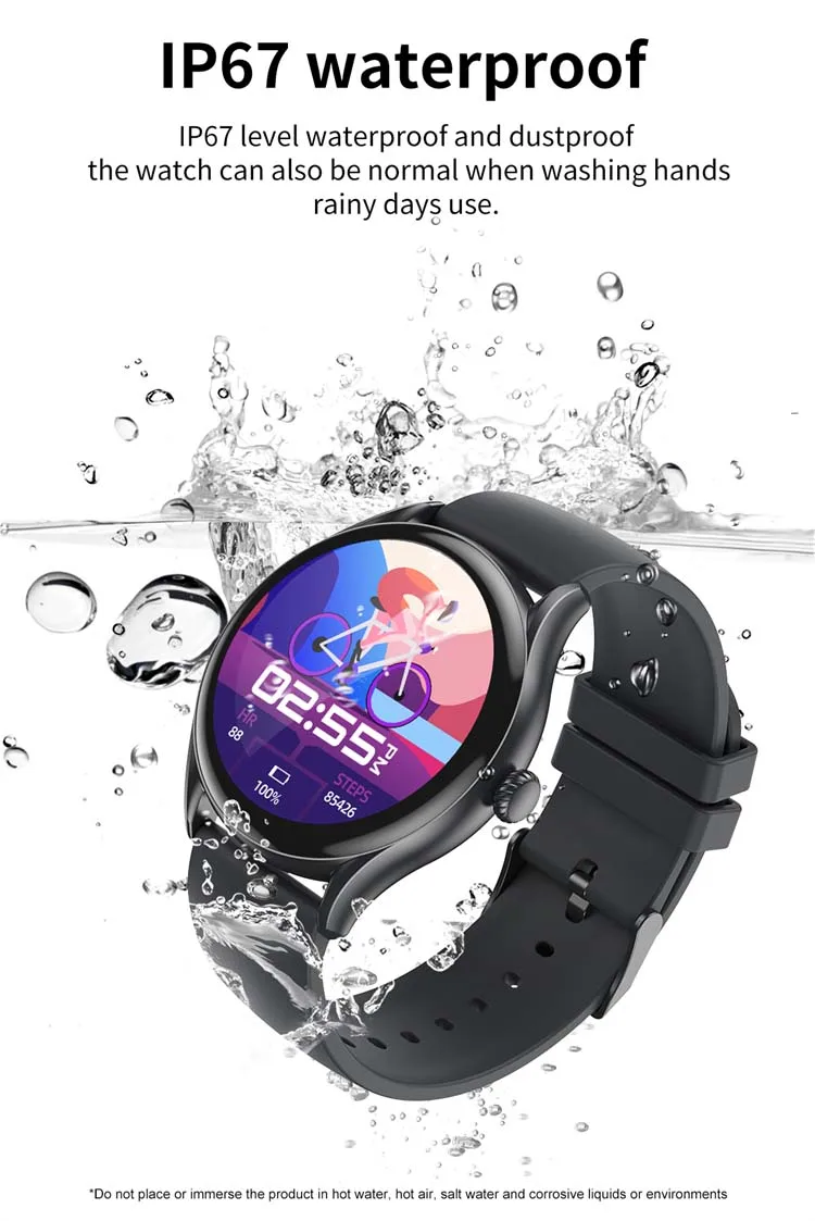 AW19 1.28 inch round sports smart watch health detection BT call long battery life Calories Pedometer smart wristband smartwatch