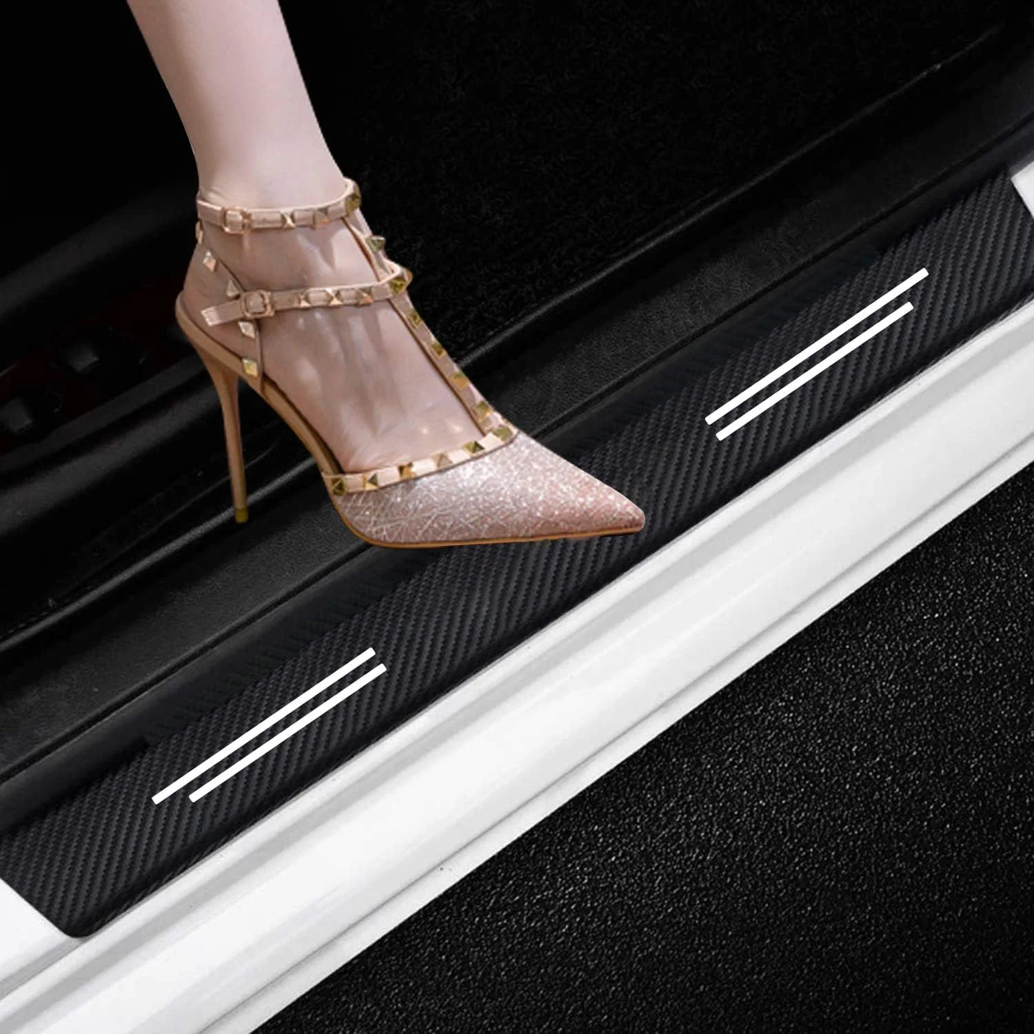 Customized Logo Car Door Sill Anti-Scratch Door Sill Plate Car Door Protection Stickers Car Thresholds Protectors