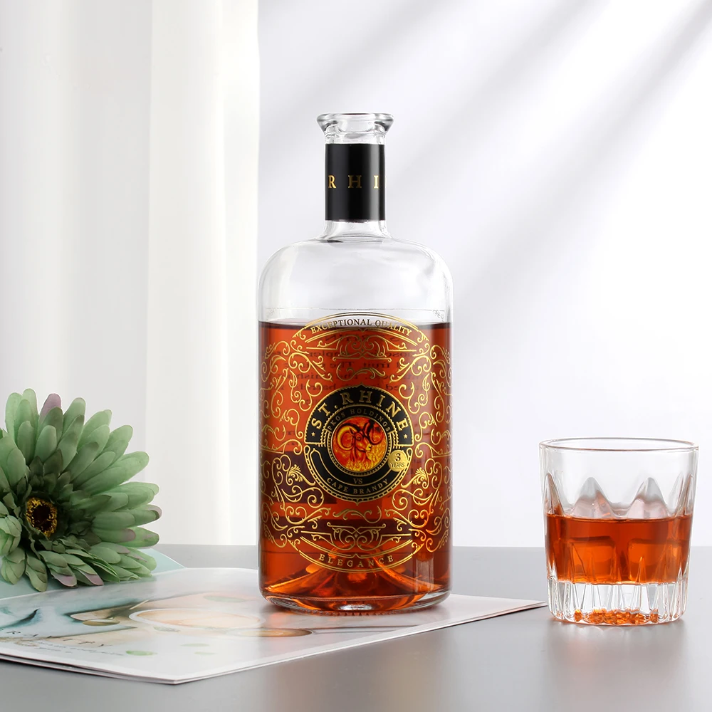 750ml Wholesale Liquor Packaging Whisky Spirit Glass Bottle 700ml 500ml 375ml 200ml for Liquor Whiskey Rum