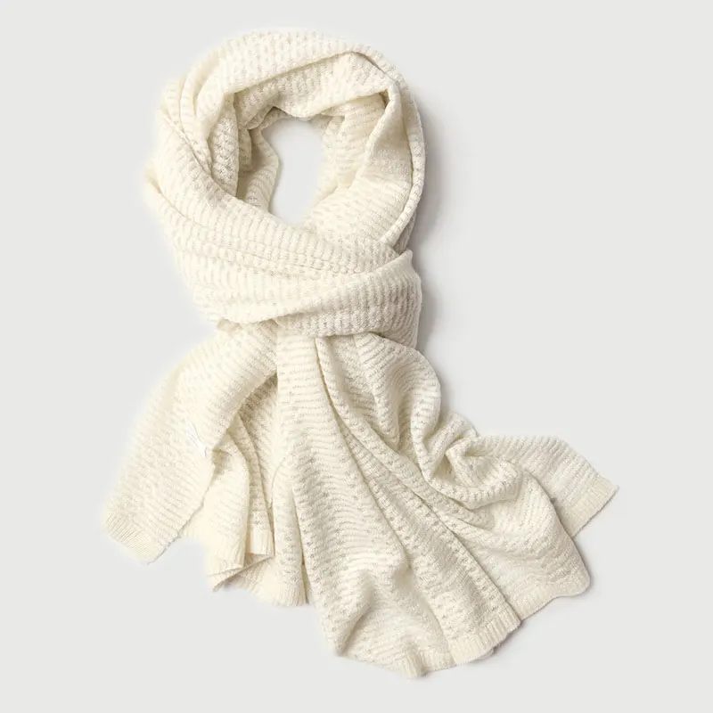 100% чистый кашемировый вязаный шарф вязаные крючком шарфы однотонная большая шаль