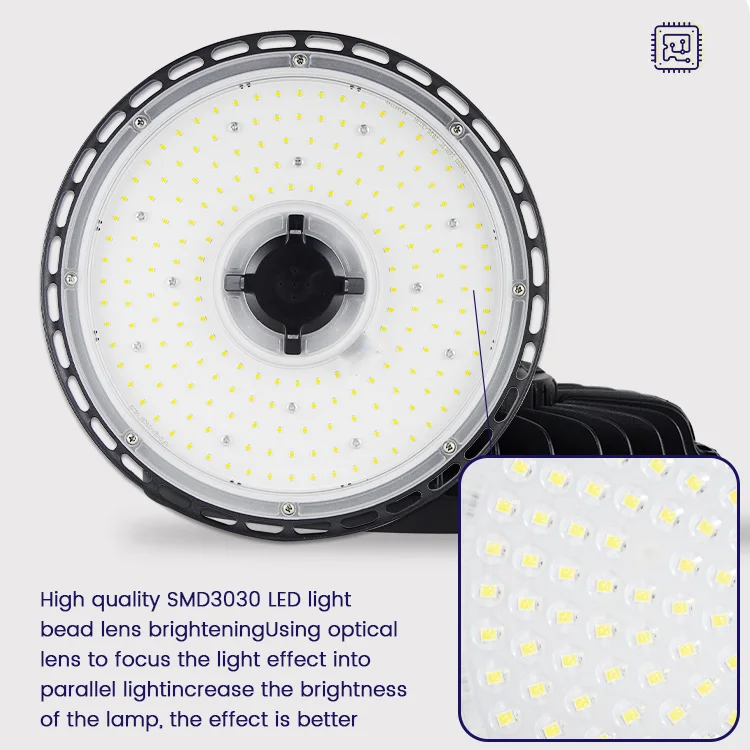 3/5 years warranty led highbay lamp 100w 150w 200w 240w ETL DLC SAA TUV CB IP65 factory warehouse dimmable UFO high bay Light