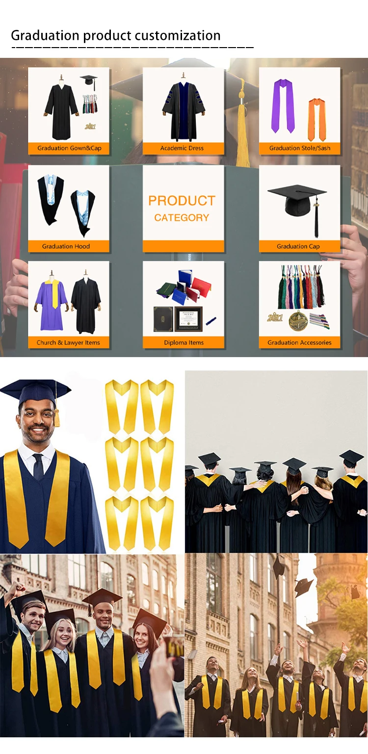 Customized Kids High Quality School Graduation Gown And Cap Uniform Children Preschool Graduation Gown Uniforms For Kindergarten