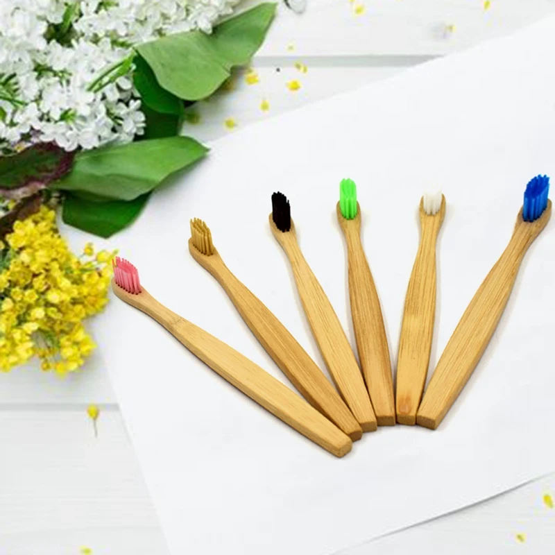 100%  Eco- friendly  biodegradable soft bamboo toothbrush with castor oil bristle customized package