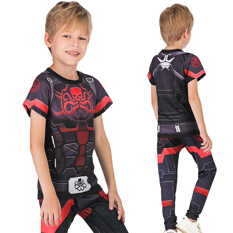Kids superhero costume custom t shirt marvel t shirts superhero sports suit kids