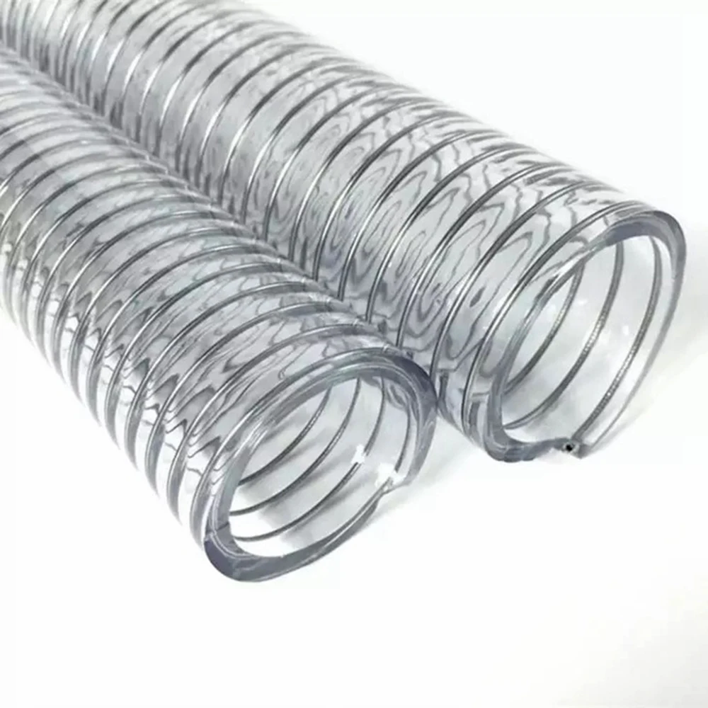 ID6mm-300mm Transparent PVC Conveying Oil Hose Pipe Steel Wire Reinforced PVC Steel Wire Hose