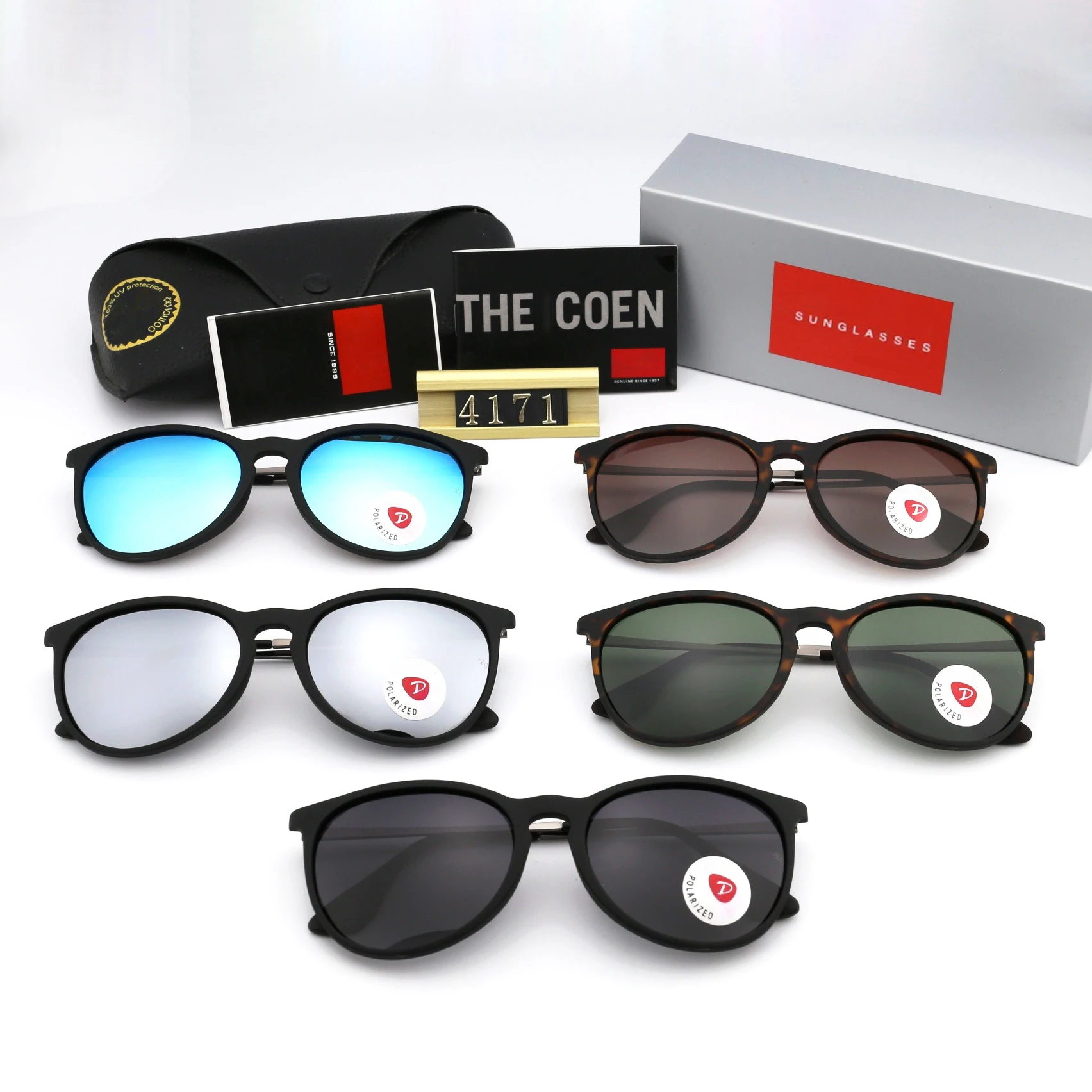 Дизайнерские солнцезащитные очки с линзами в металлической оправе