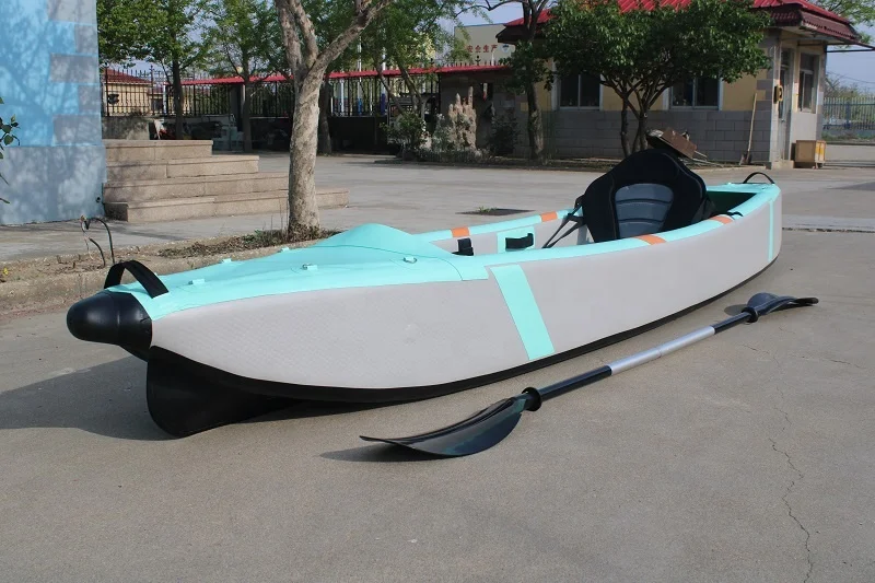 Inflatable Drop Stitch PVC 2 Person Fishing Kayak with adjustable footrest