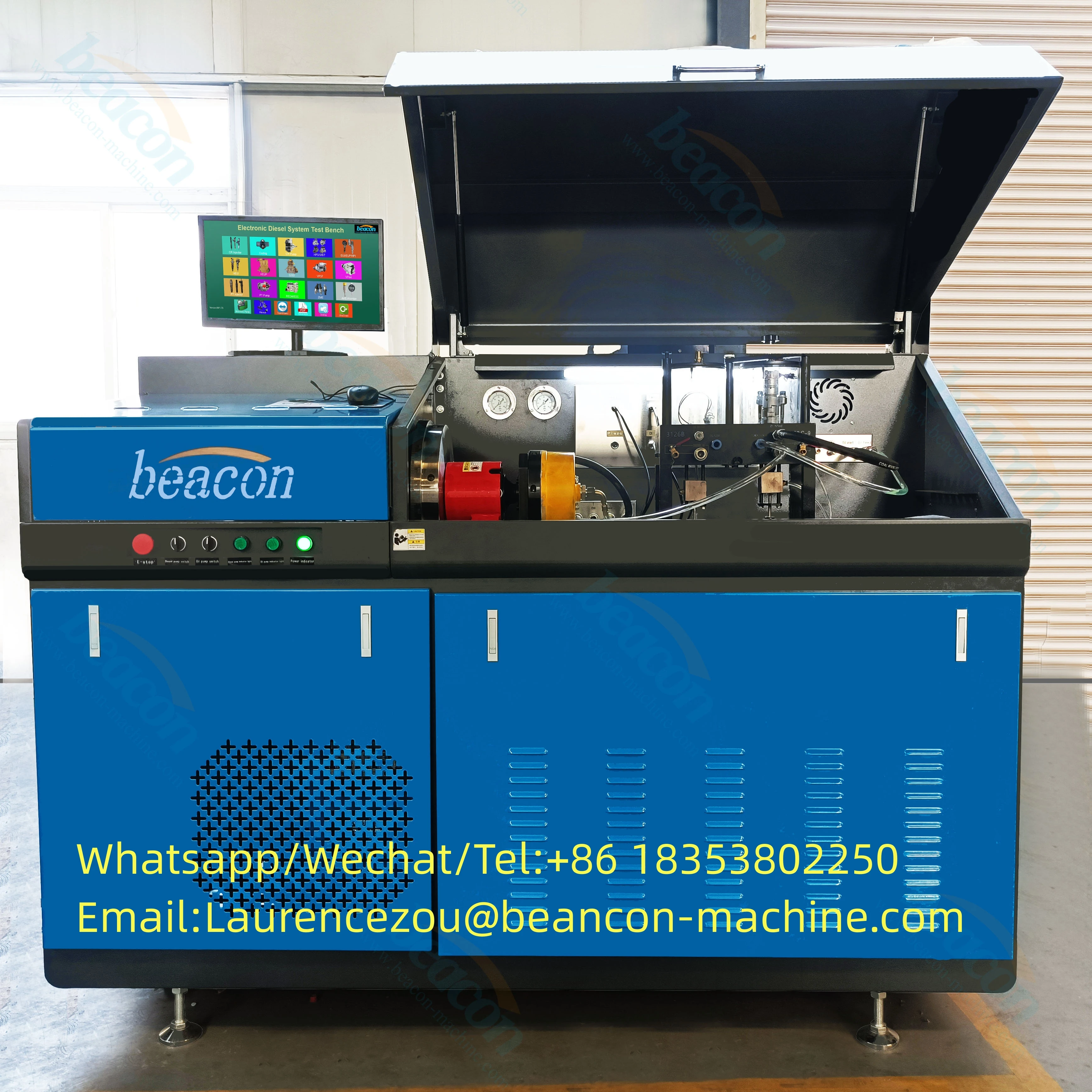 Beacon diesel fuel common rail injection pump test bench CR708 testing common rail and pizeo injector and EUI EUP HEUI function