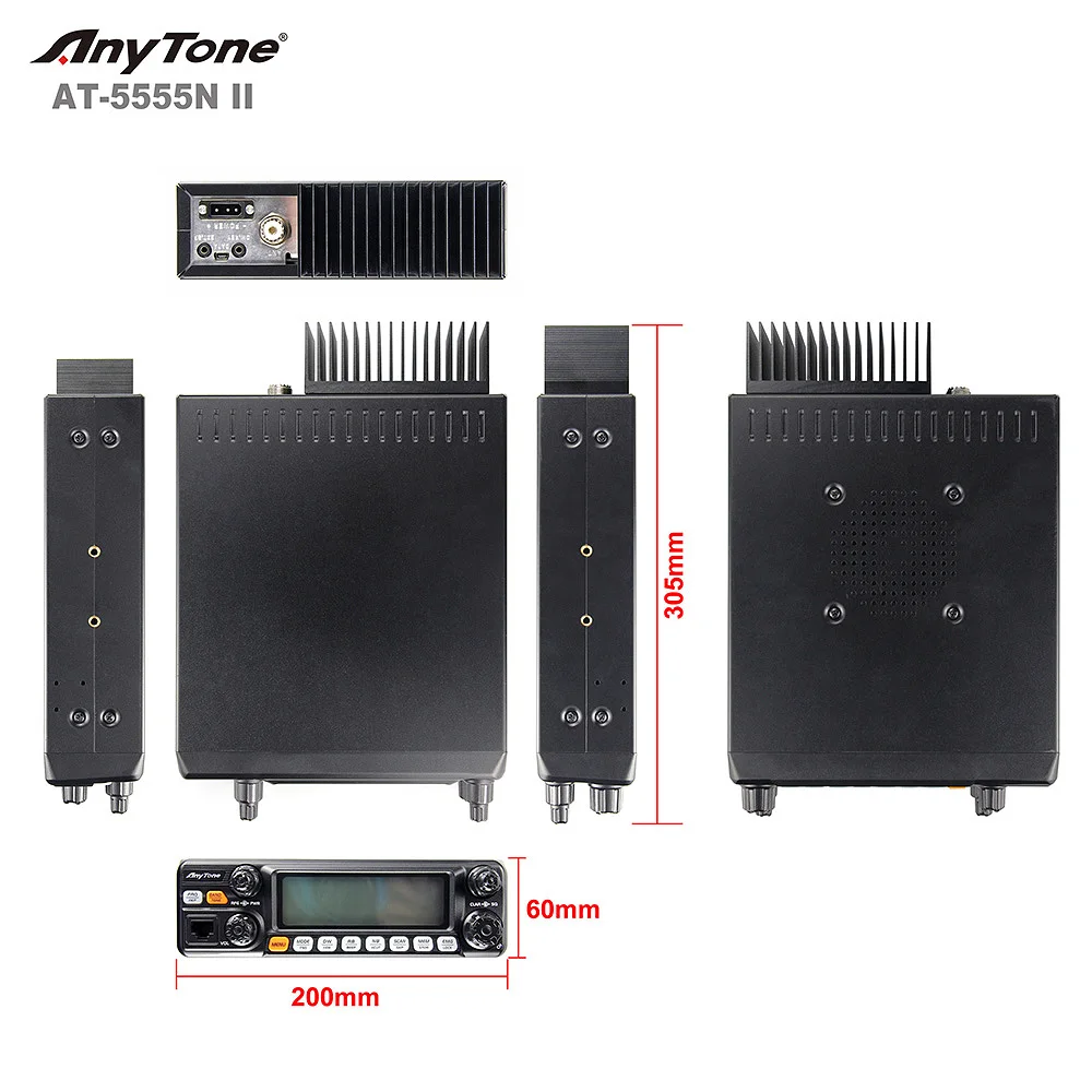 AnyTone AT-5555N II AM/FM/USB/LSB Mode CB 10Meter Radio Programmable High Power Walkie Talkie